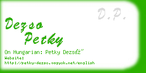 dezso petky business card